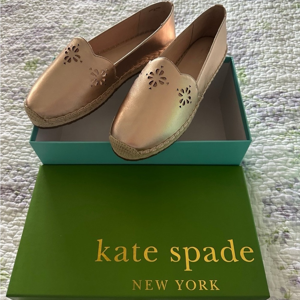 Kate Spade Metallic Gold Espadrilles